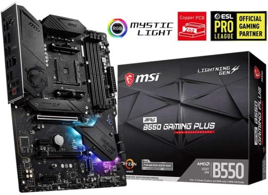 MSI MPG B550 GAMING PLUS AM4 AMD B550 SATA 6Gb/s USB 3.0 ATX AMD Motherboard