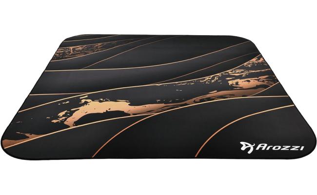 Arozzi Floor Mat Zona Quattro Microfiber Gaming Chair Floor Mat for Carpet Anti-Slip Noise Dampening Floor Mat for Office Chair - Black Gold