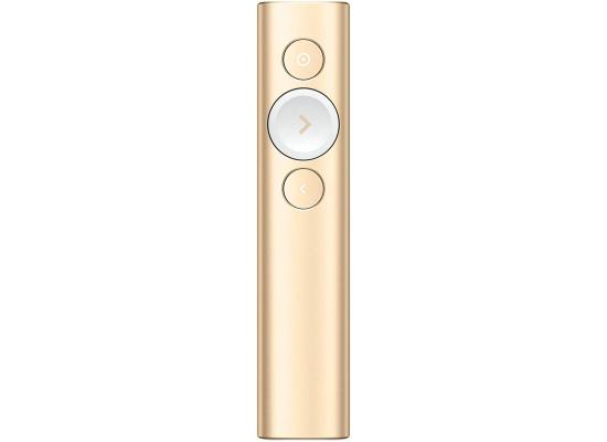 Logitech Spotlight Presentation Remote Advanced Digital Highlighting with Bluetooth Universal Presenter Clicker 30M Range & Quick Charging – Gold