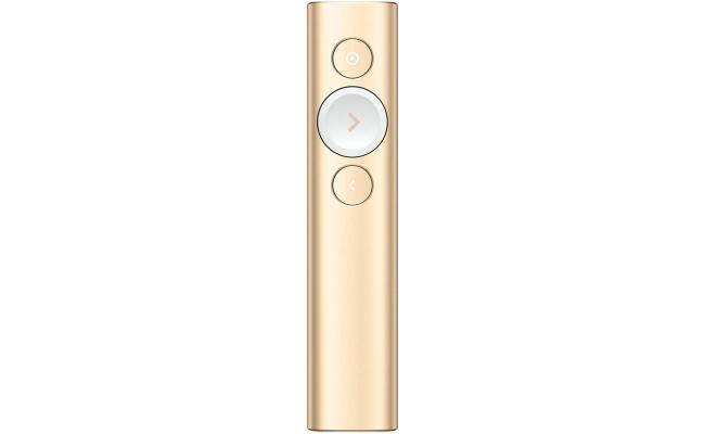 Logitech Spotlight Presentation Remote Advanced Digital Highlighting with Bluetooth Universal Presenter Clicker 30M Range & Quick Charging – Gold Logitech Spotlight Presentation Remote Advanced Digital Highlighting with Bluetooth Universal Presenter Clicker 30M Range & Quick Charging – Gold