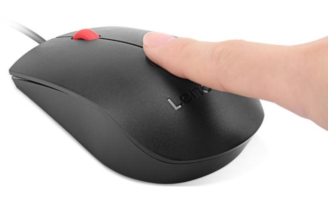 Lenovo Fingerprint Biometric USB Mouse Pointing Devices 1600 dpi Windows Hello certified Ambidextrous Design - Black Lenovo Fingerprint Biometric USB Mouse Pointing Devices 1600 dpi Windows Hello certified Ambidextrous Design - Black