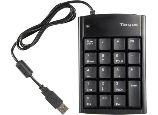 Targus Ultra Mini USB Keypad with USB Port Connector True Plug-and-Play Device Connects with Laptop Desktop & Other Devices - Black