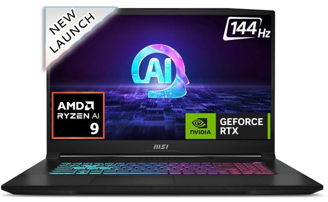 MSI Katana A17 AI (2024) NEW 8Gen AMD Ryzen™ 9 8945HS 8-Cores AI-Enabled Experiences w/ Nvidia RTX 4070 8GB DDR6 & 144Hz Display - Black