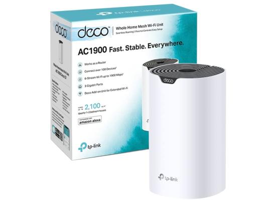 TP-LINK Deco S7 AC1900 Whole Mesh Wi-Fi System Smart 1000 mbps Router Gigabit Ports Work with Amazon Alexa (1-Pack)