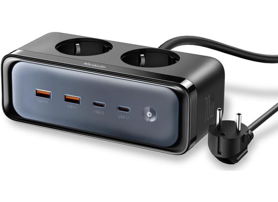 MCDODO CH-4610 6 in 1 70W GaN Protection Power Strip w/ 2 PD + 2 QC + 2 Socket Super Fast Quick Charging EU Plug