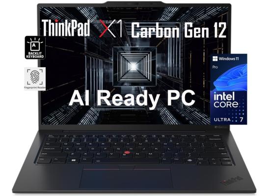 Lenovo ThinkPad X1 Carbon Gen 12 (2024) Intel Core Ultra 7 H-Serise Powerful 16-Cores w/ Intel® AI Boost NPU & OLED 2.8K 120Hz Display - Black