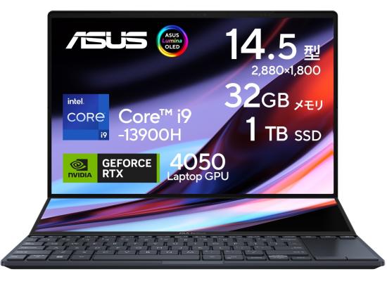 ASUS NEW Zenbook Pro 14 Duo OLED 14 UX8402VU Intel 13th Gen Core i9 14-Cores Dual Monitor Touch Screen w/ Nvidia RTX 4050  - Tech Black