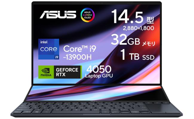 ASUS NEW Zenbook Pro 14 Duo OLED 14 UX8402VU Intel 13th Gen Core i9 14-Cores Dual Monitor Touch Screen w/ Nvidia RTX 4050  - Tech Black