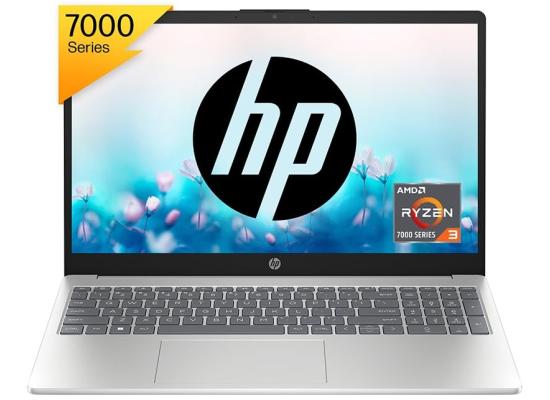 HP Laptop 15-fc0000ne (2023) NEW 7th Gen AMD Ryzen 3 4-Cores w/ Backlit Keyboard , IPS FHD Display & Windows 11 - Silver