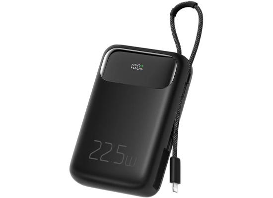 MCDODO MC-325 PD 22.5W Power Bank with iP Cable, 10000mAh Phone Battery Pack Portable Charger - Black