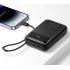 MCDODO MC-325 PD 22.5W Power Bank with iP Cable, 10000mAh Phone Battery Pack Portable Charger - Black