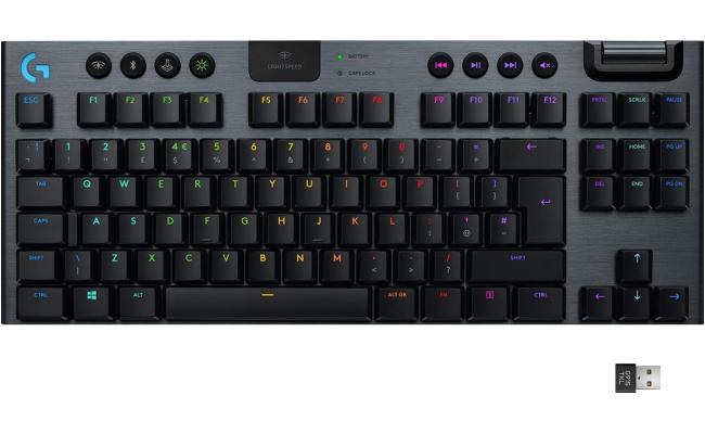 Logitech G913 TKL Tenkeyless Lightspeed Wireless RGB Mechanical Low Profile Lightsync RGB Advanced Wireless & Bluetooth - Clicky Logitech G913 TKL Tenkeyless Lightspeed Wireless RGB Mechanical Low Profile Lightsync RGB Advanced Wireless & Bluetooth - Clicky