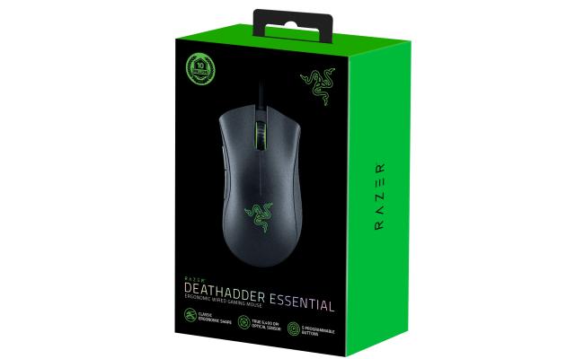 Razer DeathAdder Essential Gaming Mouse 6400 DPI Optical Sensor - 5 Programmable Buttons - Mechanical Switches - Rubber Side Grips - Classic Black Razer DeathAdder Essential Gaming Mouse 6400 DPI Optical Sensor - 5 Programmable Buttons - Mechanical Switches - Rubber Side Grips - Classic Black