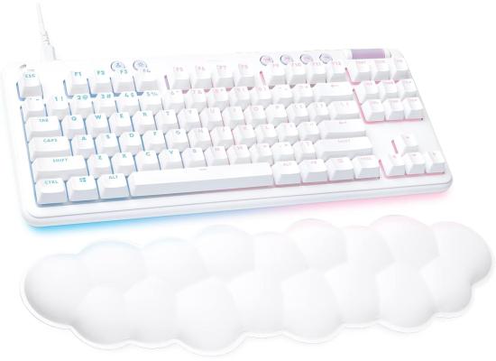 Logitech G713 TKL Wired Mechanical LIGHTSYNC RGB Lighting Linear Switches (GX Red) & Keyboard Palm Rest PC and Mac Compatible - White Mist