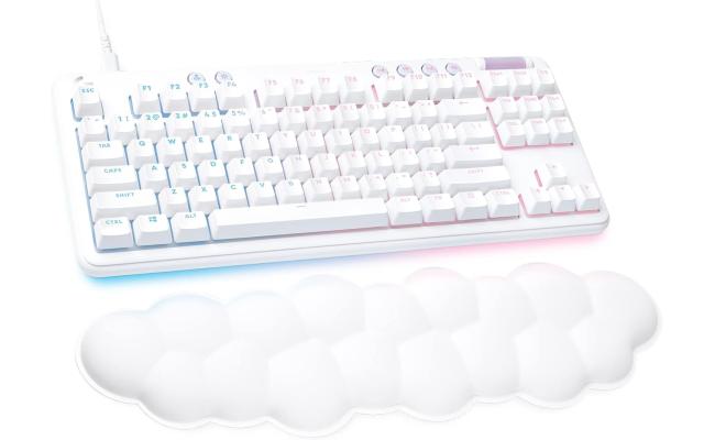 Logitech G713 TKL Wired Mechanical LIGHTSYNC RGB Lighting Linear Switches (GX Red) & Keyboard Palm Rest PC and Mac Compatible - White Mist Logitech G713 TKL Wired Mechanical LIGHTSYNC RGB Lighting Linear Switches (GX Red) & Keyboard Palm Rest PC and Mac Compatible - White Mist
