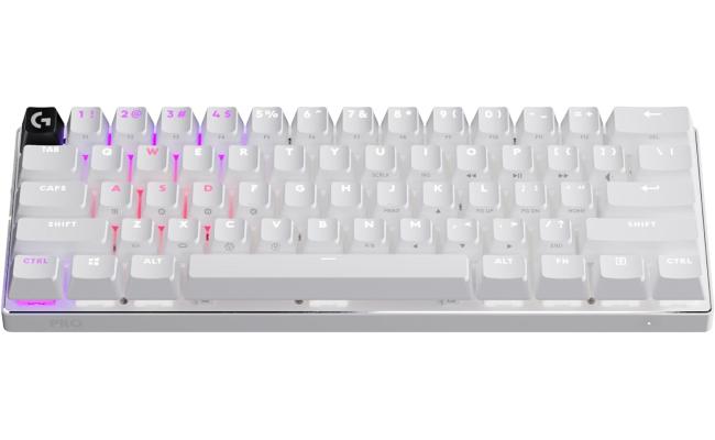 Logitech G PRO X 60 LIGHTSPEED Wireless Ultra Compact TKL 60% Mechanical LIGHTSYNC RGB Dual-Shot PBT Keycaps GX Optical Tactile Switches - White