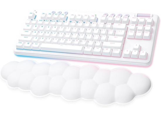 Logitech G715 Wireless Mechanical LIGHTSYNC RGB LIGHTSPEED Linear Switches (GX Red) & Keyboard Palm Rest PC/Mac Compatible - White Mist