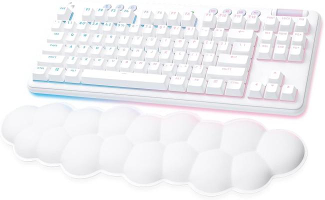 Logitech G715 Wireless Mechanical LIGHTSYNC RGB LIGHTSPEED Linear Switches (GX Red) & Keyboard Palm Rest PC/Mac Compatible - White Mist Logitech G715 Wireless Mechanical LIGHTSYNC RGB LIGHTSPEED Linear Switches (GX Red) & Keyboard Palm Rest PC/Mac Compatible - White Mist