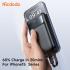 MCDODO MC-0231 Power Bank 10000mAh 33W Super Fast Charging With Build in Type-C & Lightning Cable Smart LCD Digital Display - Black