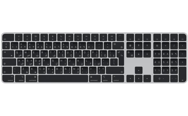 Apple Magic 2024 (USB–C) Keyboard with Touch ID and Numeric Keypad for Mac models with Apple silicon - Arabic - Black Keys