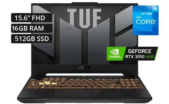 ASUS TUF Gaming F15 FX507ZV4 (2022) 12Gen Intel Core i5 12-Cores w/ Nvidia RTX 3050 4GB & 144 Hz Display (Customized) - Gray