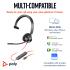 Poly Blackwire 3310 Wired USB Type-A & Wired USB Type-C One-Ear Boom Mic Noise & Echo Reduction For PC & Mac Works with Teams (Certified)