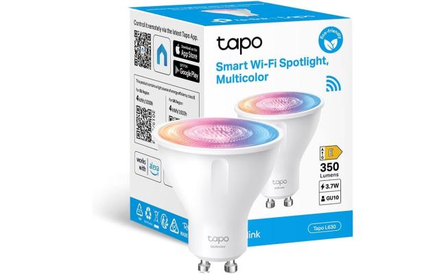 TP-Link Tapo L630 Smart Led Bulbs GU10 Wi-Fi Multicolour LED Spotlight Bulbs Dimmable White Tunable RGB Remote Control Works with Alexa & Google Home No hub required