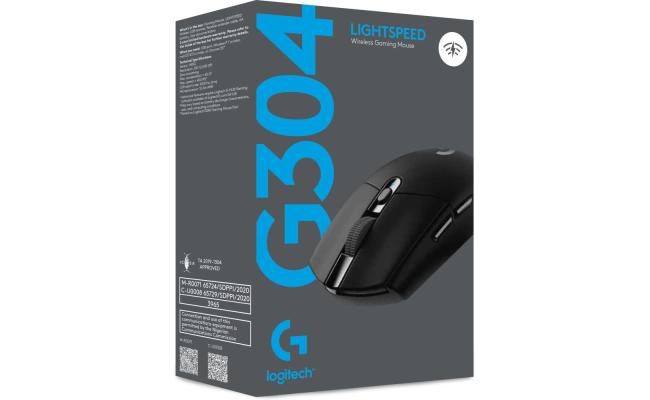 Logitech G304 Lightspeed Wireless Hero Sensor 12,000 DPI Lightweight 6 Programmable Buttons 250h Battery Life On-Board Memory PC/Mac - Black Logitech G304 Lightspeed Wireless Hero Sensor 12,000 DPI Lightweight 6 Programmable Buttons 250h Battery Life On-Board Memory PC/Mac - Black