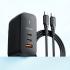 Mcdodo CH-8442 65W 2C+1A GAN 5 Mini Fast Charger (UK/US/EU) +60W Type-C to Type-C cable 2m