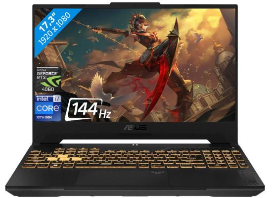 ASUS NEW TUF F17 (2023) FX707VV 13Gen Intel Core i7 10-Cores w/ Nvidia RTX 4060 8GB DDR6 & IPS 144Hz Display - Mecha Gray
