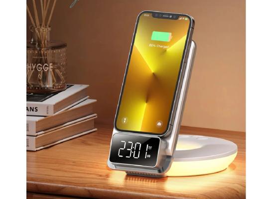 Mcdodo CH-1610  4 in 1 Desktop Wireless Charger with Alarm & Night Lamp