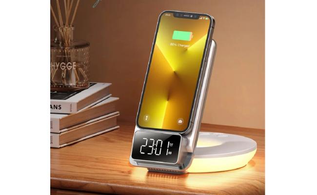 Mcdodo CH-1610  4 in 1 Desktop Wireless Charger with Alarm & Night Lamp