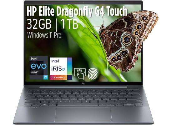 HP NEW Dragonfly G4 (2023) Intel Core i7 NEW 13Gen 10-Core Super Light & Long Life Battery w/ DDR5 Memory & Touch Screen - Slate Blue