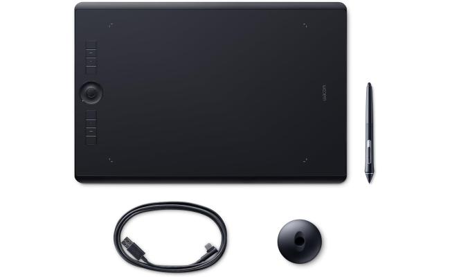 Wacom Intuos Pro Large Bluetooth Graphics Drawing Tablet 8 Customizable ExpressKeys 8192 Pressure Sensitive Pro Pen 2 Included For Mac OS & Windows