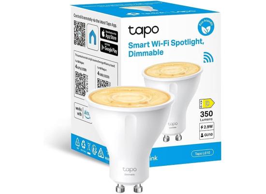 TP-Link Tapo L610 Smart Led Bulbs Dimmable LED Spotlight Bulbs 2700K Warm Light GU10 Lamp Base Remote Control Works with Alexa & Google Home No hub required