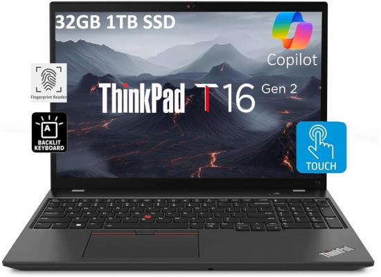 Lenovo ThinkPad T16 Gen 2 NEW AMD Ryzen 7 Pro 7Gen 8-Core AMD Ryzen™ AI w/ DDR5 Memory & Touch Screen - Thunder Black