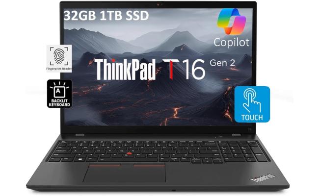 Lenovo ThinkPad T16 Gen 2 NEW AMD Ryzen 7 Pro 7Gen 8-Core AMD Ryzen™ AI w/ DDR5 Memory & Touch Screen - Thunder Black