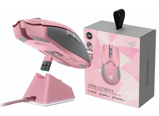Razer Viper Ultimate Wireless Mouse w/ Dock Station HyperSpeed Light and Fast 20K Dpi Sensor RGB Chroma - Quartz