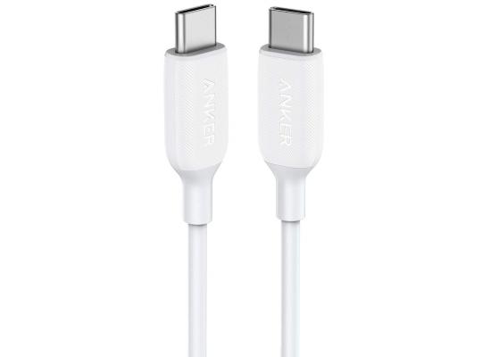 Anker 322 USB-C to USB-C Cable Fast Charging & Data Transfer MFi Certified Durable Design - White