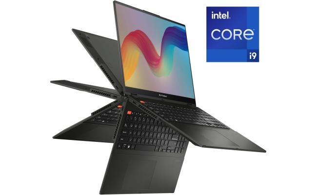 ASUS Vivobook S 16 Flip (2023) TP3604VA NEW 13Gen Intel Core i9 14-Cores Touch 2-in-1 Laptop Military-Grade Toughness - Midnight Black
