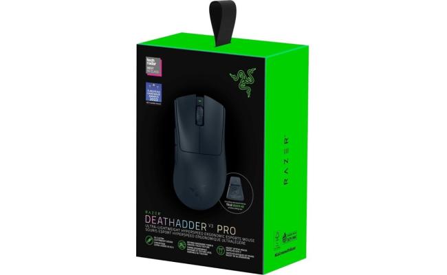 Razer DeathAdder V3 Pro Wireless Mouse + Hyperpolling Wireless Dongle 63g Ultra Lightweight Focus Pro 30K Optical Sensor Gen-3 5 Programmable Buttons - Black Razer DeathAdder V3 Pro Wireless Mouse + Hyperpolling Wireless Dongle 63g Ultra Lightweight Focus Pro 30K Optical Sensor Gen-3 5 Programmable Buttons - Black