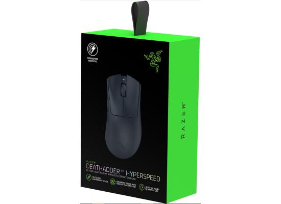 Razer DeathAdder V3 HyperSpeed Wireless 55g Lightweight Advanced 26K Optical Sensor Gen-3 Optical Switches USB C Charging  Up to 100 Hr Battery - Black