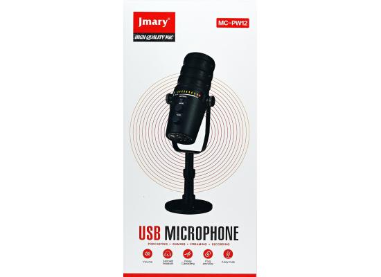 JMARY MC-PW12 USB Mic 360 Degree Rotating Zero Latency Mute Function Cardioid Desktop Microphone