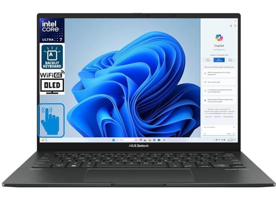 ASUS Zenbook 14 OLED (2024) Q415MA Intel Core Ultra 5 H-Serise Powerful 14-Cores w/ Intel® AI Boost NPU & OLED Touch Screen Display - Gray