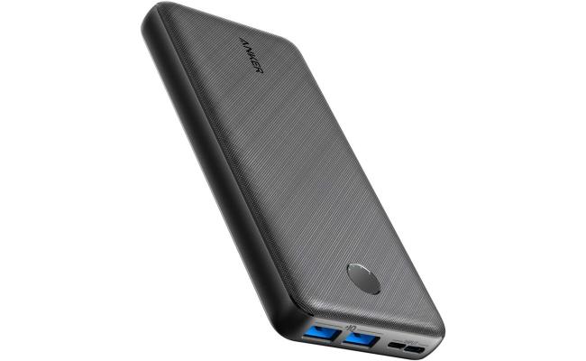Anker 325 PowerCore 20K Portable Fast Charger Power Bank 20,000mAh PowerIQ Technology & USB-C (Recharging Only) Dual Output - Black