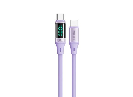 Mcdodo CA-1940 Digital HD Silicone Type-C To Type-C 100W Data Cable 1.2M - Purple