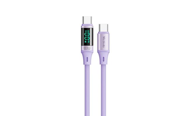 Mcdodo CA-1940 Digital HD Silicone Type-C To Type-C 100W Data Cable 1.2M - Purple Mcdodo CA-1940 Digital HD Silicone Type-C To Type-C 100W Data Cable 1.2M - Purple