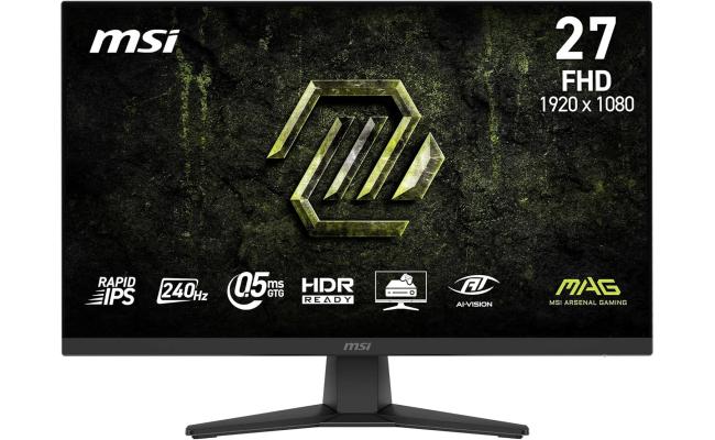 MSI MAG 272F X24 27" Full HD Rapid-IPS 240Hz 0.5ms HDR Ready AI Vision AMD FreeSync™ Premium w/ HDMI 2.0 & DisplayPort , Black MSI MAG 272F X24 27" Full HD Rapid-IPS 240Hz 0.5ms HDR Ready AI Vision AMD FreeSync™ Premium w/ HDMI 2.0 & DisplayPort , Black