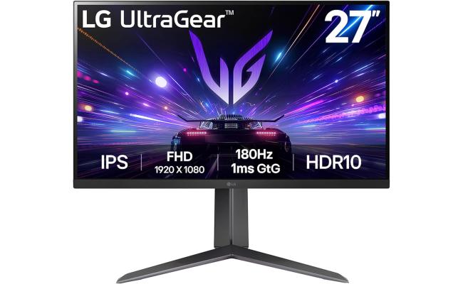 LG 27GS65F UltraGear 27" IPS Full HD 180Hz Refresh Rate, 1ms (GtG) Response Time, HDR 10 AMD FreeSync & NVIDIA G-Sync Technology Adjustable Stand , Black LG 27GS65F UltraGear 27" IPS Full HD 180Hz Refresh Rate, 1ms (GtG) Response Time, HDR 10 AMD FreeSync & NVIDIA G-Sync Technology Adjustable Stand , Black