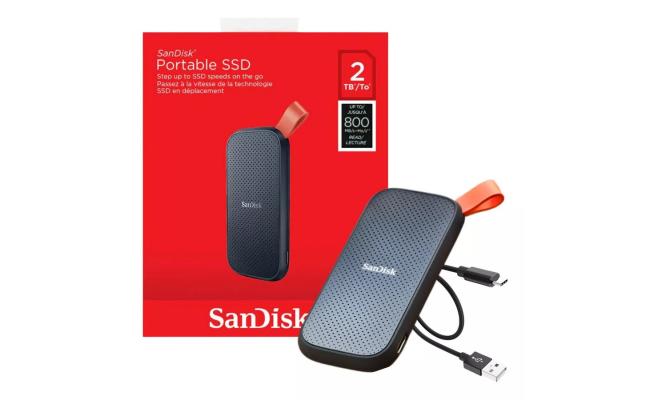 SanDisk 2TB Portable SSD - Up to 800MB/s, USB-C, USB 3.2 Gen 2, Updated Firmware - External Solid State Drive SanDisk 2TB Portable SSD - Up to 800MB/s, USB-C, USB 3.2 Gen 2, Updated Firmware - External Solid State Drive